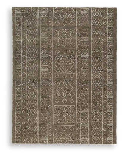 Merrittman - Brown / Ivory - Large Rug - 8' x 10'