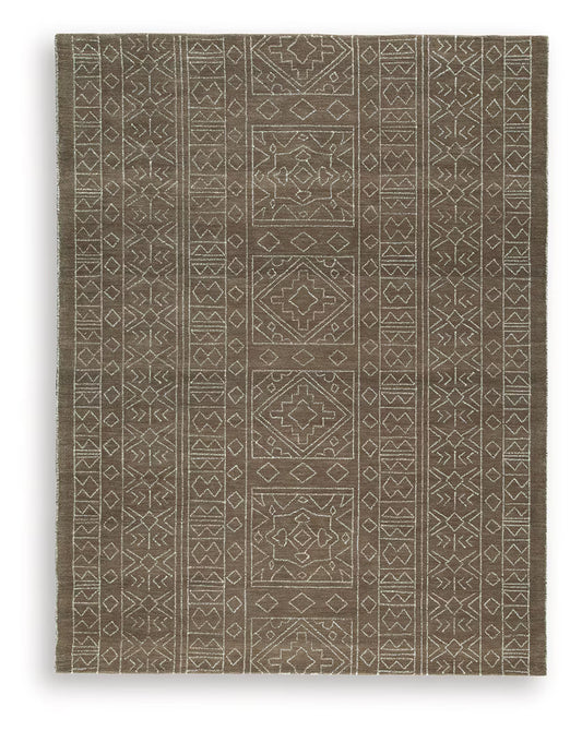 Merrittman - Brown / Ivory - Large Rug - 8' x 10'