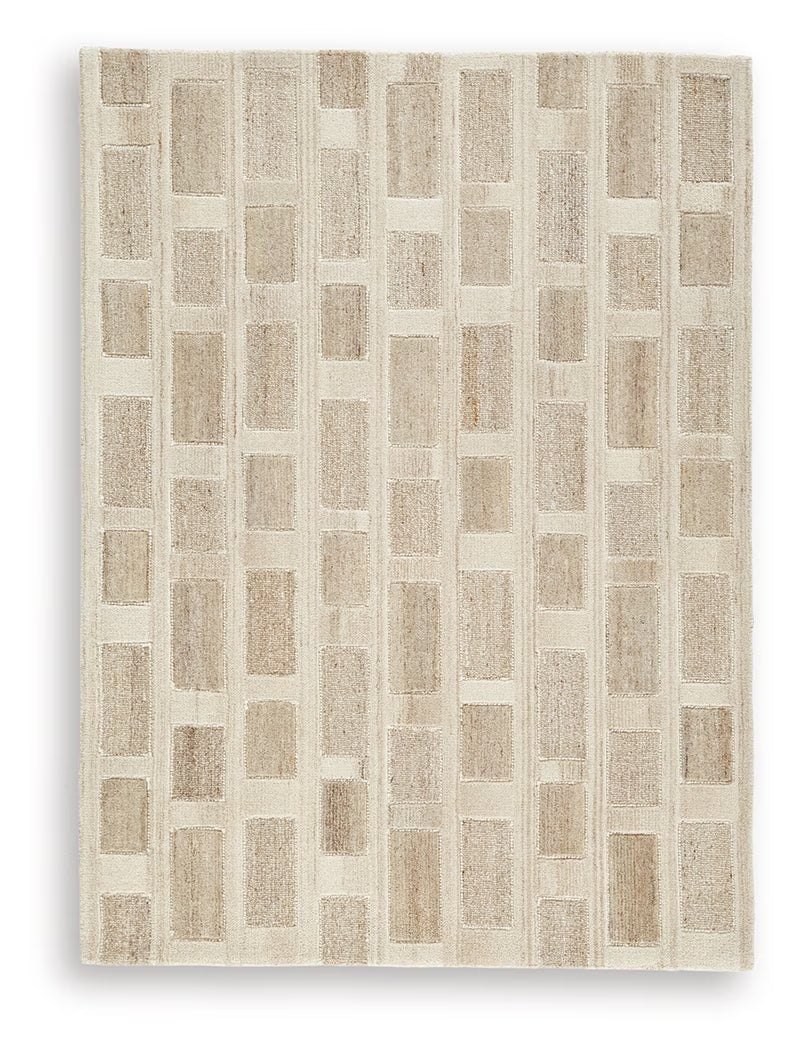 Lisgrove - Tan / Brown / White - Medium Rug - 5' x 7'
