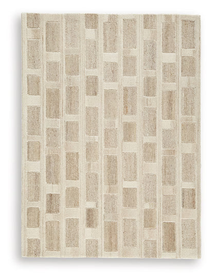 Lisgrove - Tan / Brown / White - Medium Rug - 5' x 7'