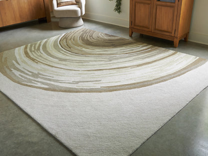 Rizwana - Ivory / Brown / Gray - Large Rug - 8' x 10'