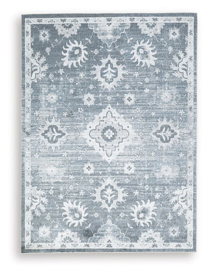 Avanworths - Blue / Gray / Ivory - Washable Medium Rug - 5' x 7'