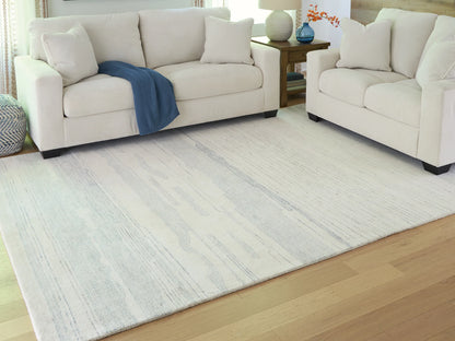 Genemost - Ivory / Blue - Large Rug - 8' x 10'