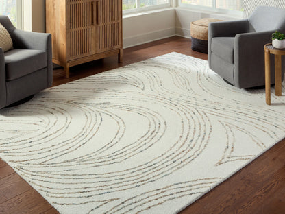 Deenbury - Ivory / Green / Brown - Large Rug - 8' x 10'