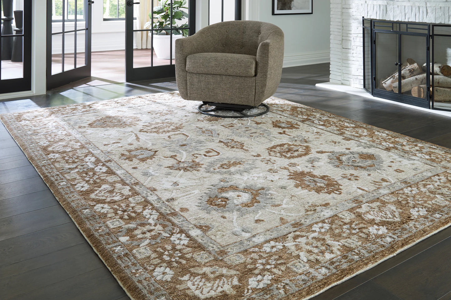 Ainswick - Memory Foam 8' x 10' Rug - Brown / Beige / Gray