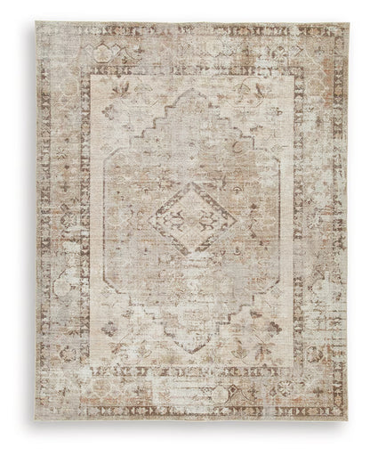 Livdon - 8' x 10' Washable Rug - Brown / Beige / Gray