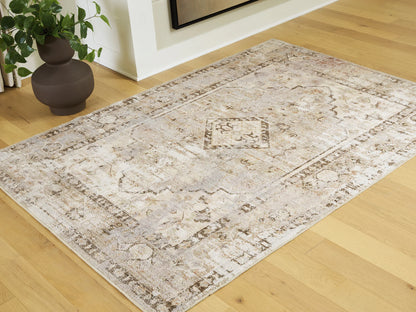 Livdon - 5' x 7' Washable Rug - Brown / Beige / Gray