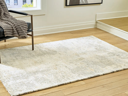 Raif - 5' x 7' Rug - Gray / White / Cream