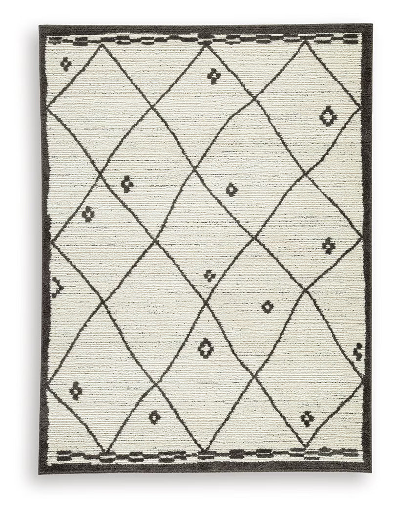 Fenriston - 8' x 10' Rug - Cream / Black