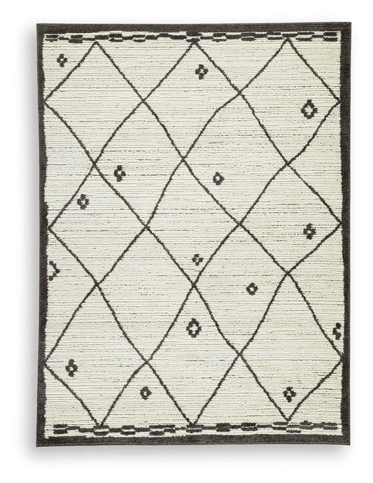Fenriston - 8' x 10' Rug - Cream / Black