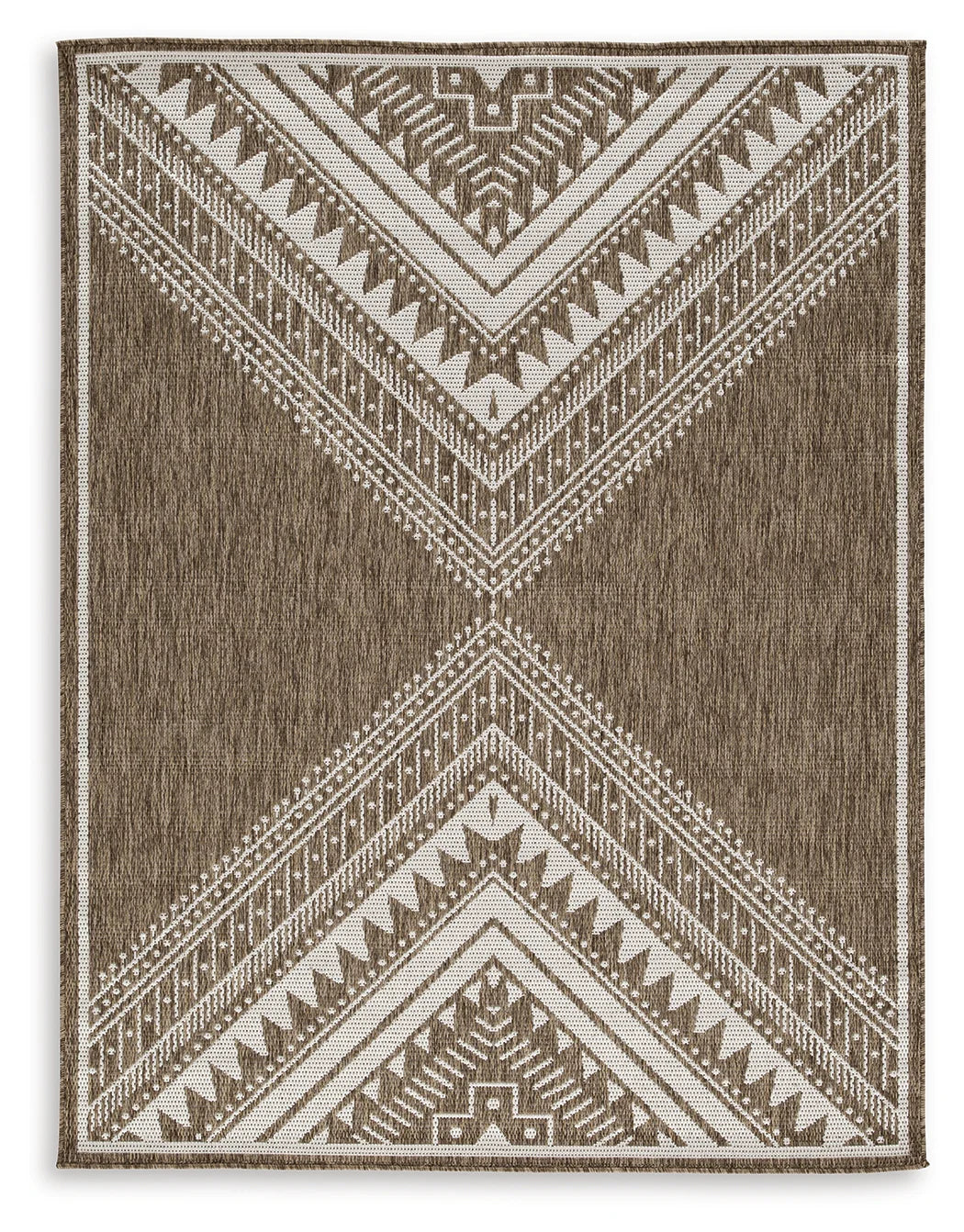 Dunsler - Brown / Cream - Large Rug - 8' x 10'