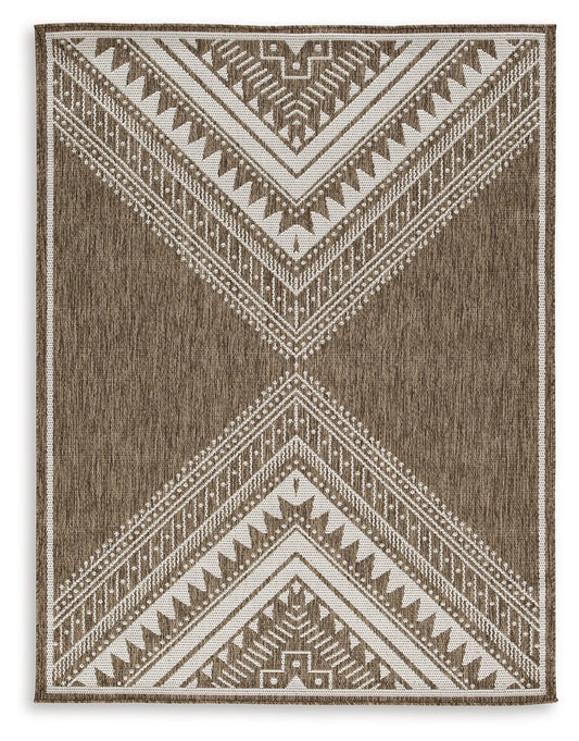 Dunsler - Brown / Cream - Medium Rug - 5' x 7'