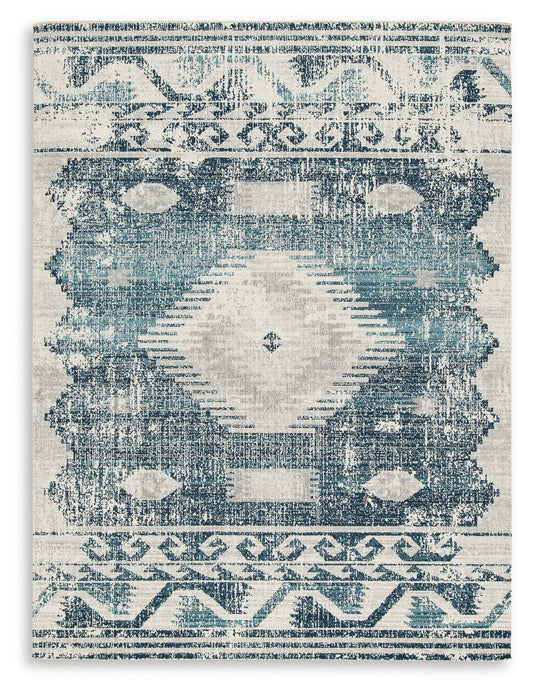 Daddridge - Blue / Gray / Ivory - Large Rug - 8' x 10'