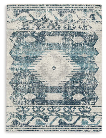 Daddridge - Blue / Gray / Ivory - Medium Rug - 5' x 7'