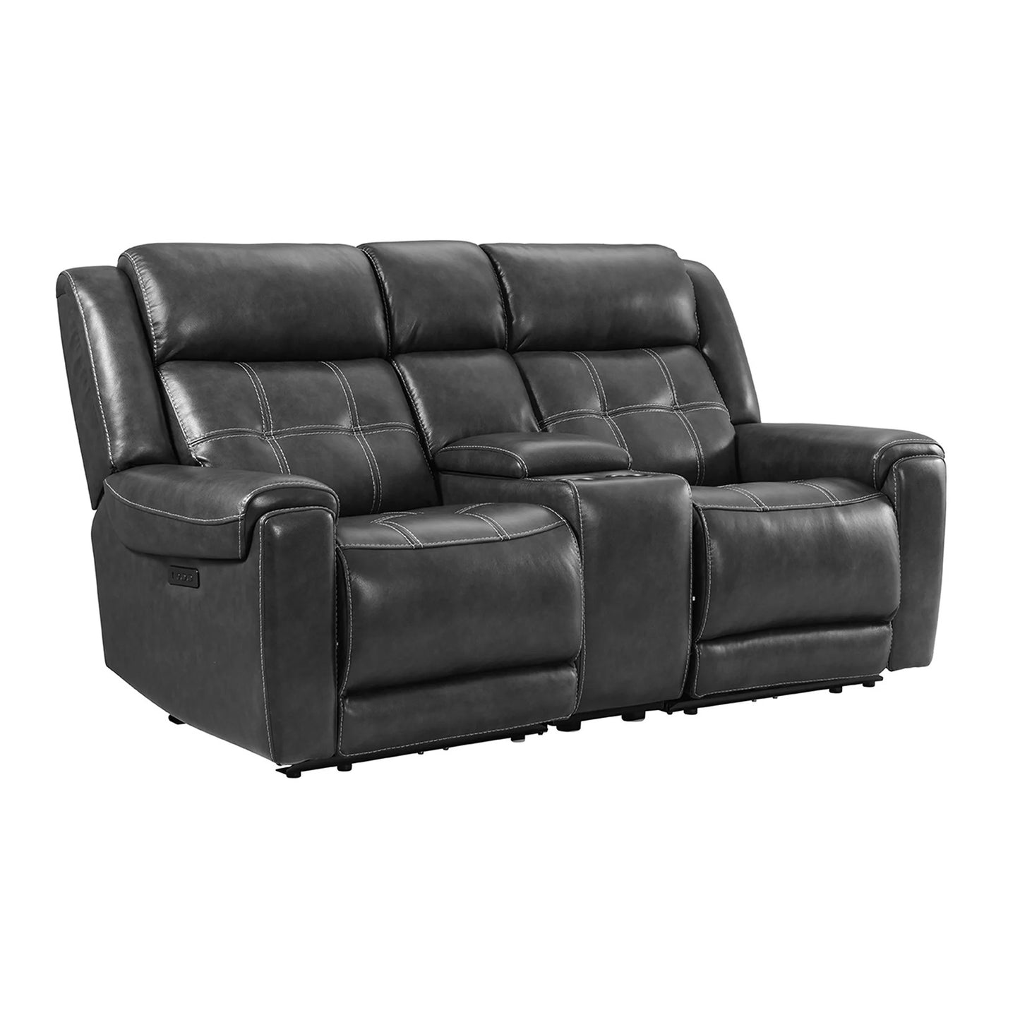 Regis - Dual-Power Loveseat - Baron Charcoal