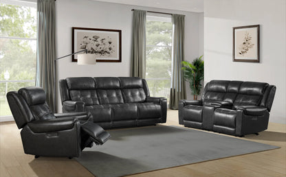 Regis - Dual-Power Sofa - Baron Charcoal