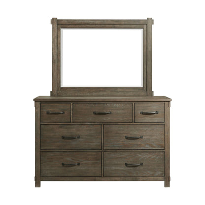 Scott - 7-Drawer Dresser With Mirror Set - Dark Brown
