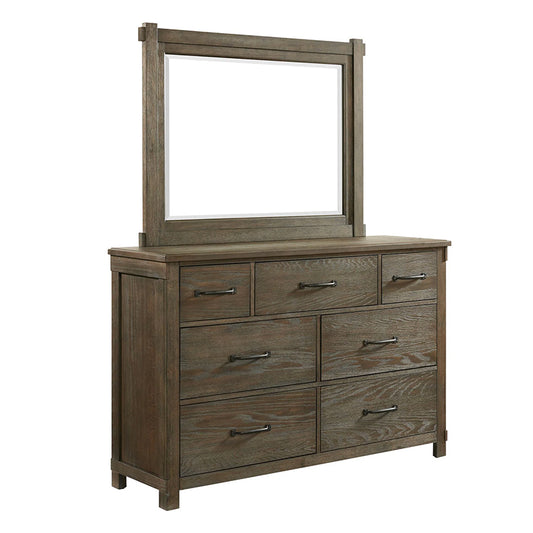 Scott - 7-Drawer Dresser With Mirror Set - Dark Brown