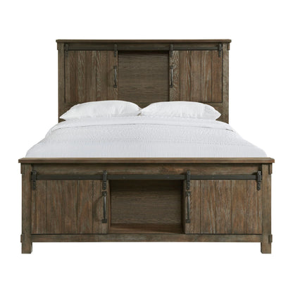 Scott - Queen Platform Storage Bed - Dark Brown
