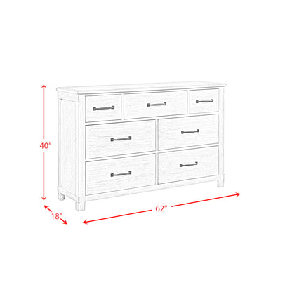 Scott - 7-Drawer Dresser - White