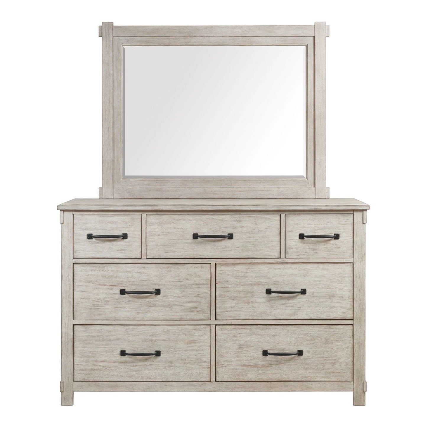 Scott - 7-Drawer Dresser With Mirror Set - White