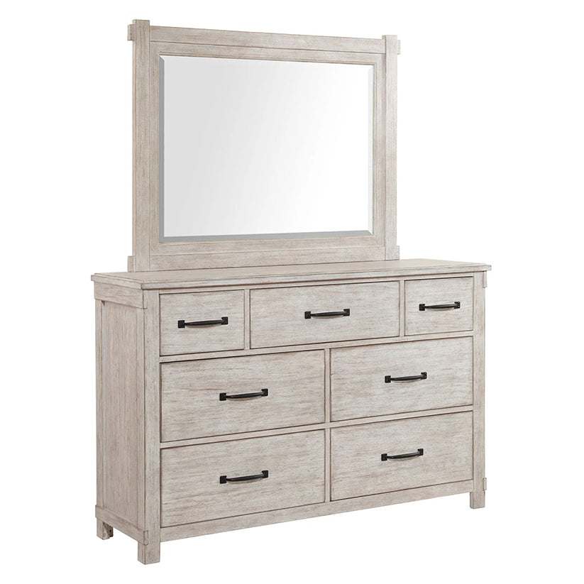 Scott - 7-Drawer Dresser With Mirror Set - White