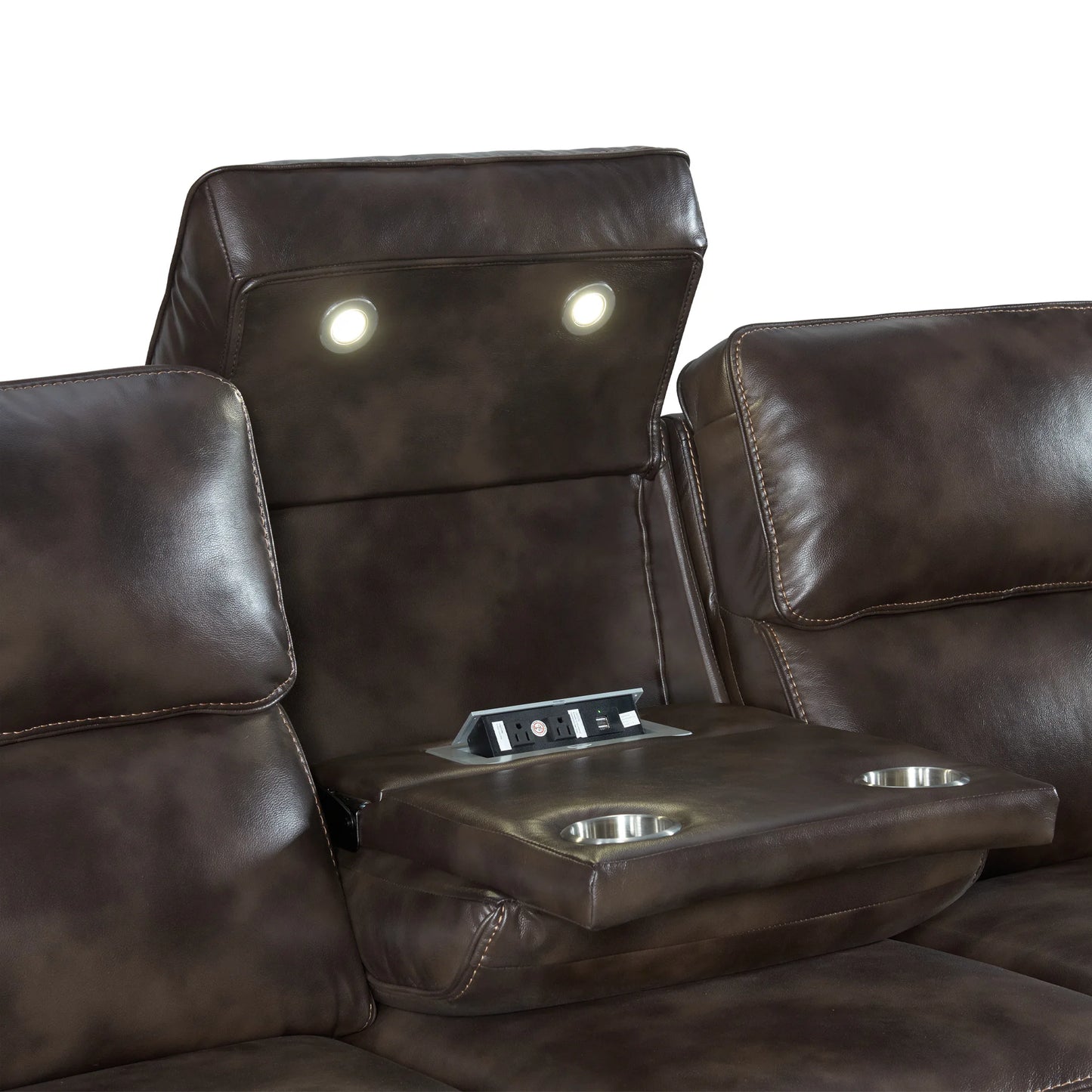 Silhouette - Dual-Power Sofa - Bolero Coffee
