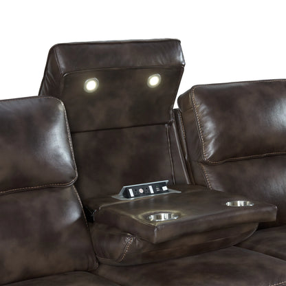 Silhouette - Dual-Power Sofa - Bolero Coffee