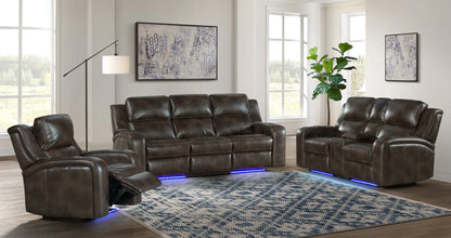 Silhouette - Dual-Power Sofa - Bolero Coffee