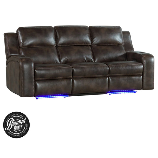 Silhouette - Dual-Power Sofa - Bolero Coffee