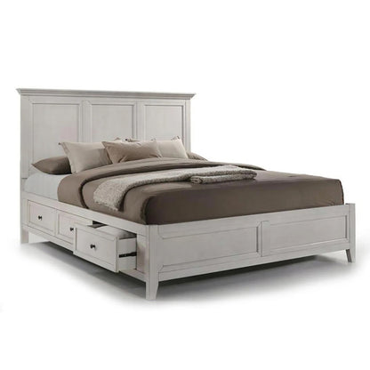 San Mateo - Queen Storage Bed - Rustic White