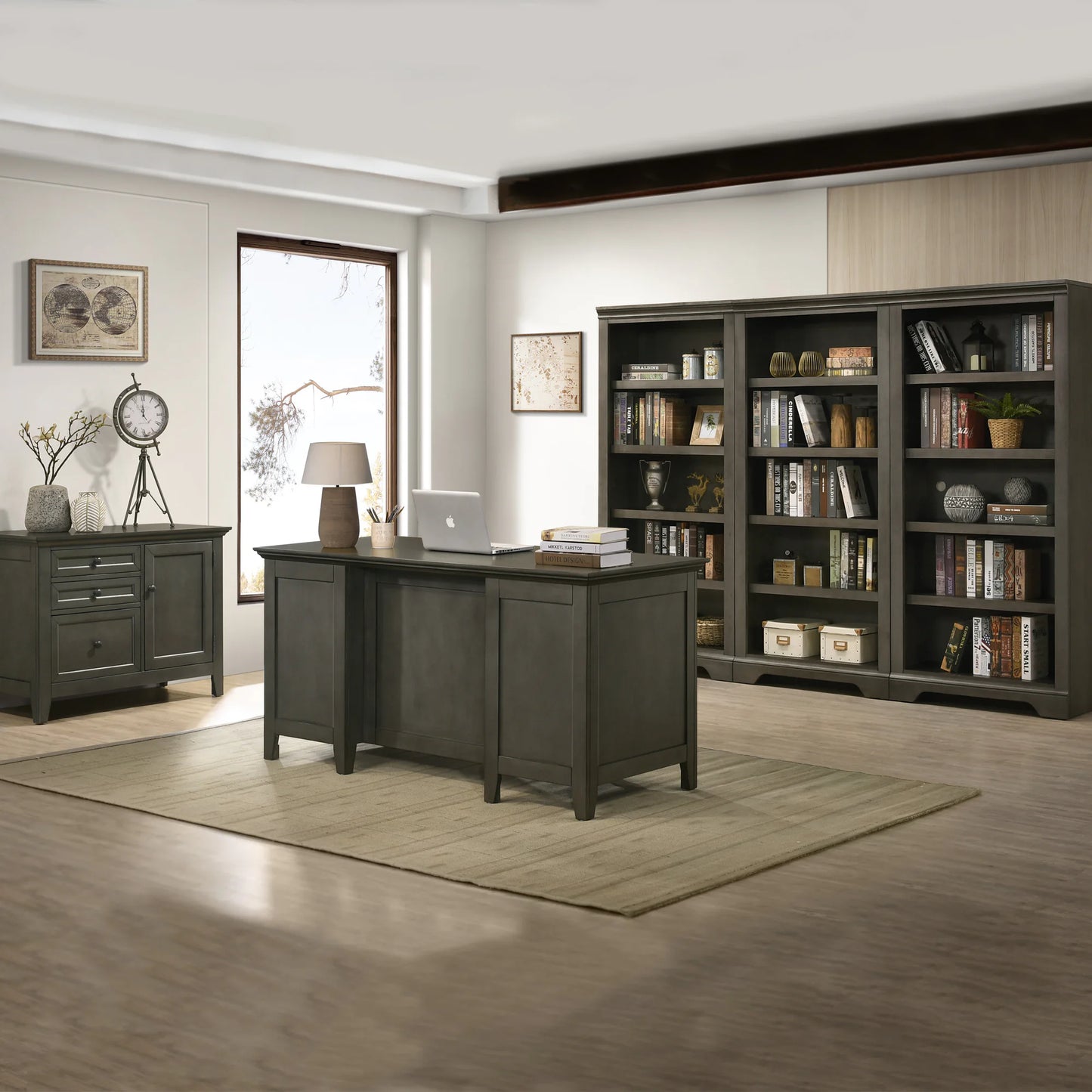 San Mateo - 62" Executive Desk - Gray