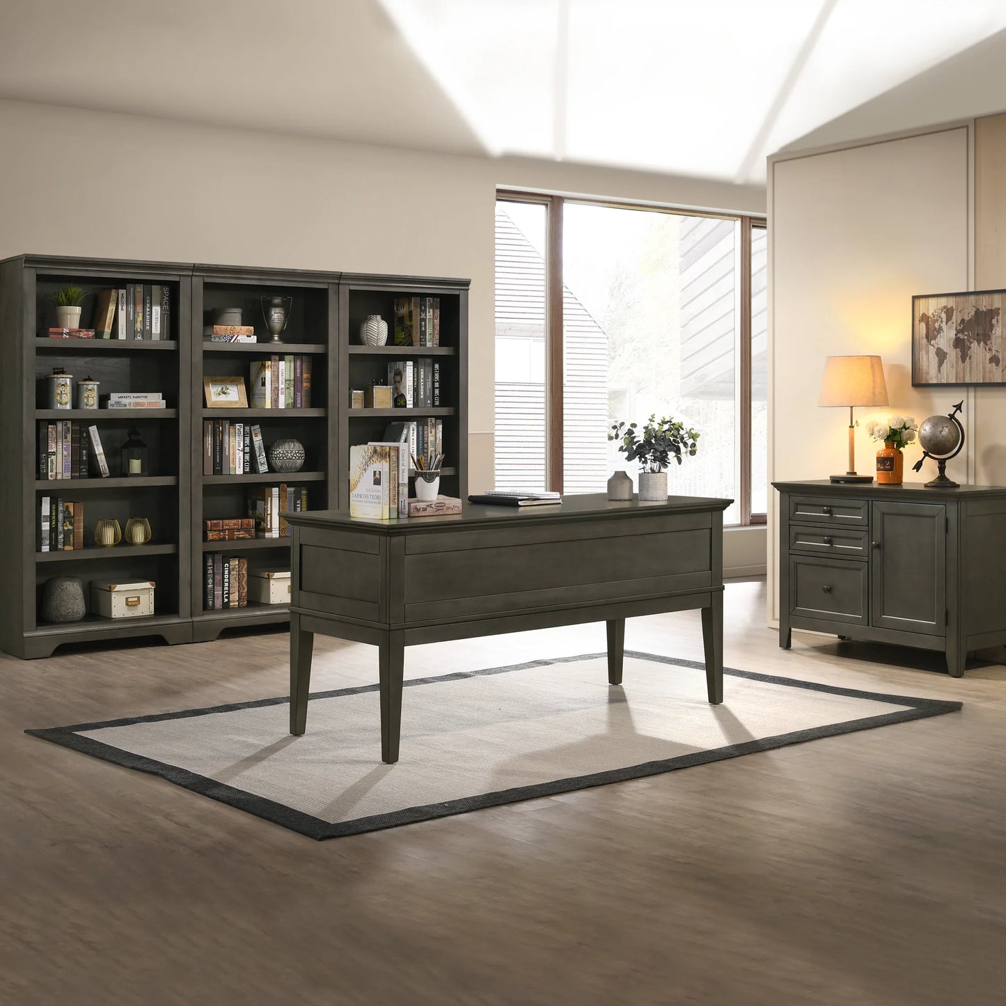 San Mateo - 62" Half Ped Desk - Gray