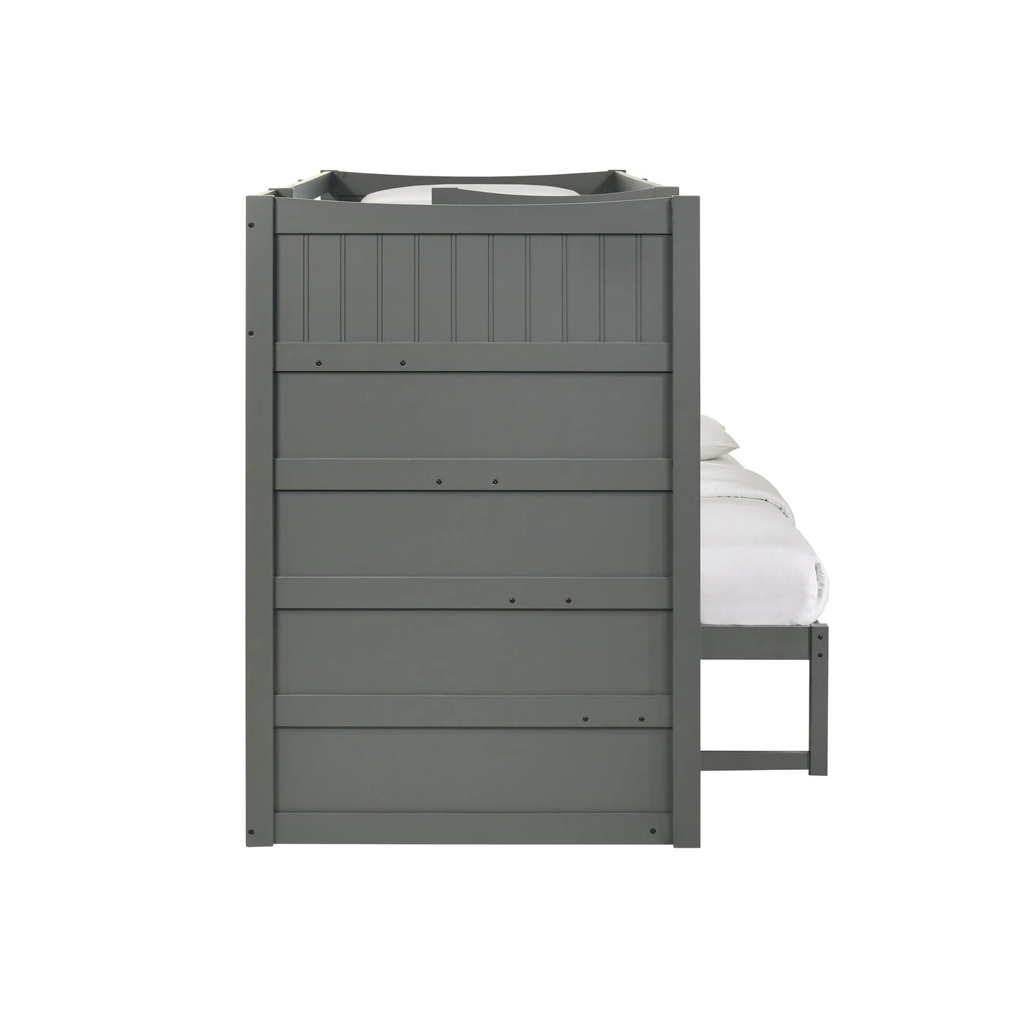 Sami - Twin Over Full Step Bunk With Left Headboard - Gray