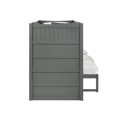 Sami - Twin Over Full Step Bunk With Left Headboard - Gray