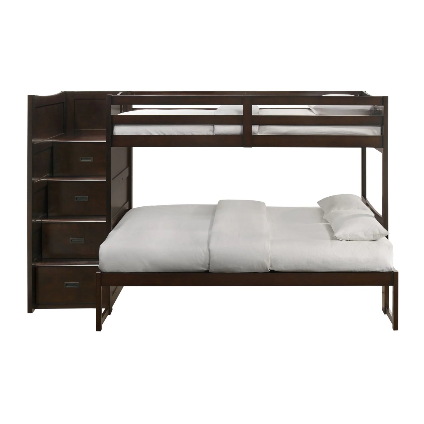 Sami - Twin Over Full Step Bunk With Left Headboard - Espresso