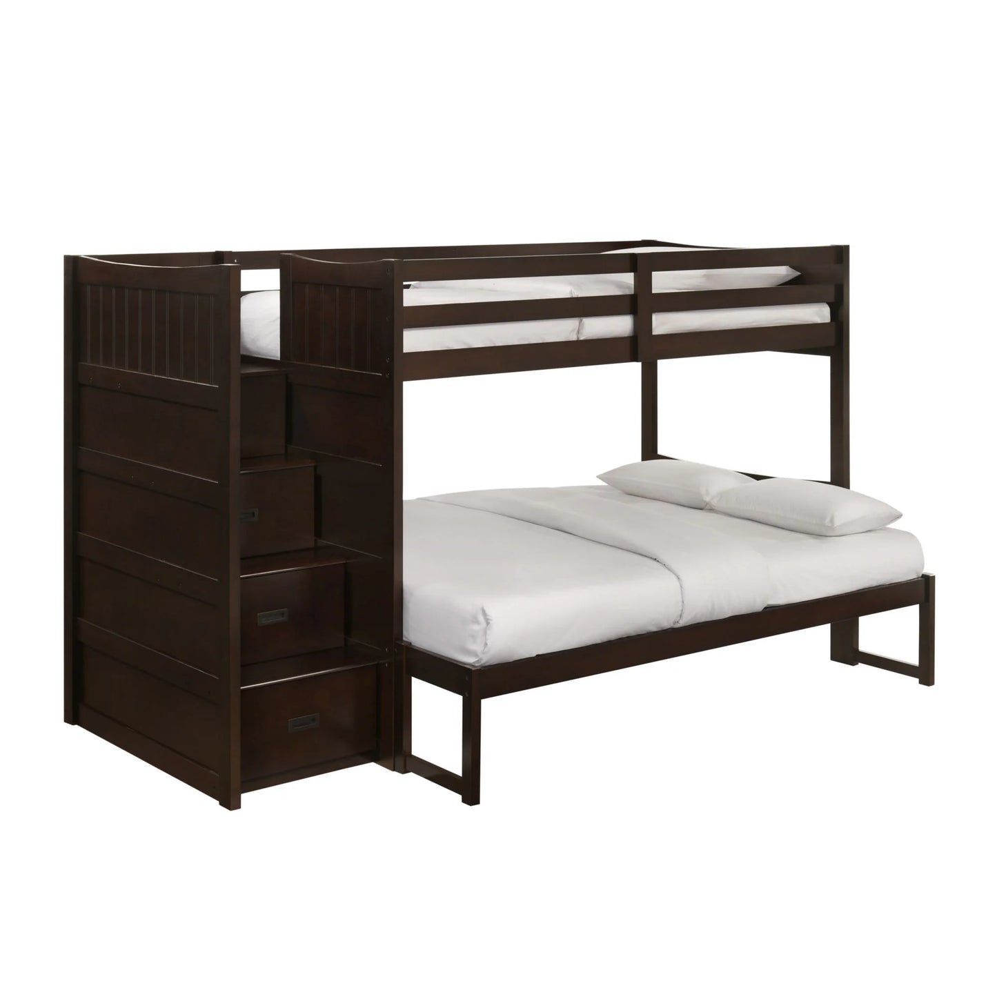 Sami - Twin Over Full Step Bunk With Left Headboard - Espresso