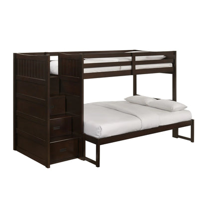 Sami - Twin Over Full Step Bunk With Left Headboard - Espresso