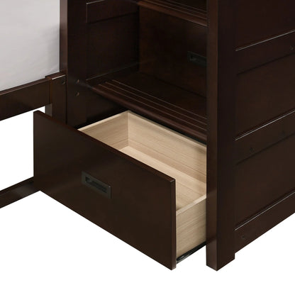 Sami - Twin Over Full Step Bunk With Right Headboard - Espresso
