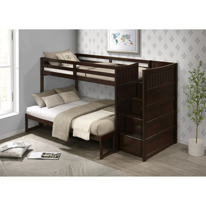 Sami - Twin Over Full Step Bunk With Right Headboard - Espresso
