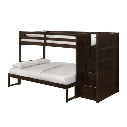 Sami - Twin Over Full Step Bunk With Right Headboard - Espresso