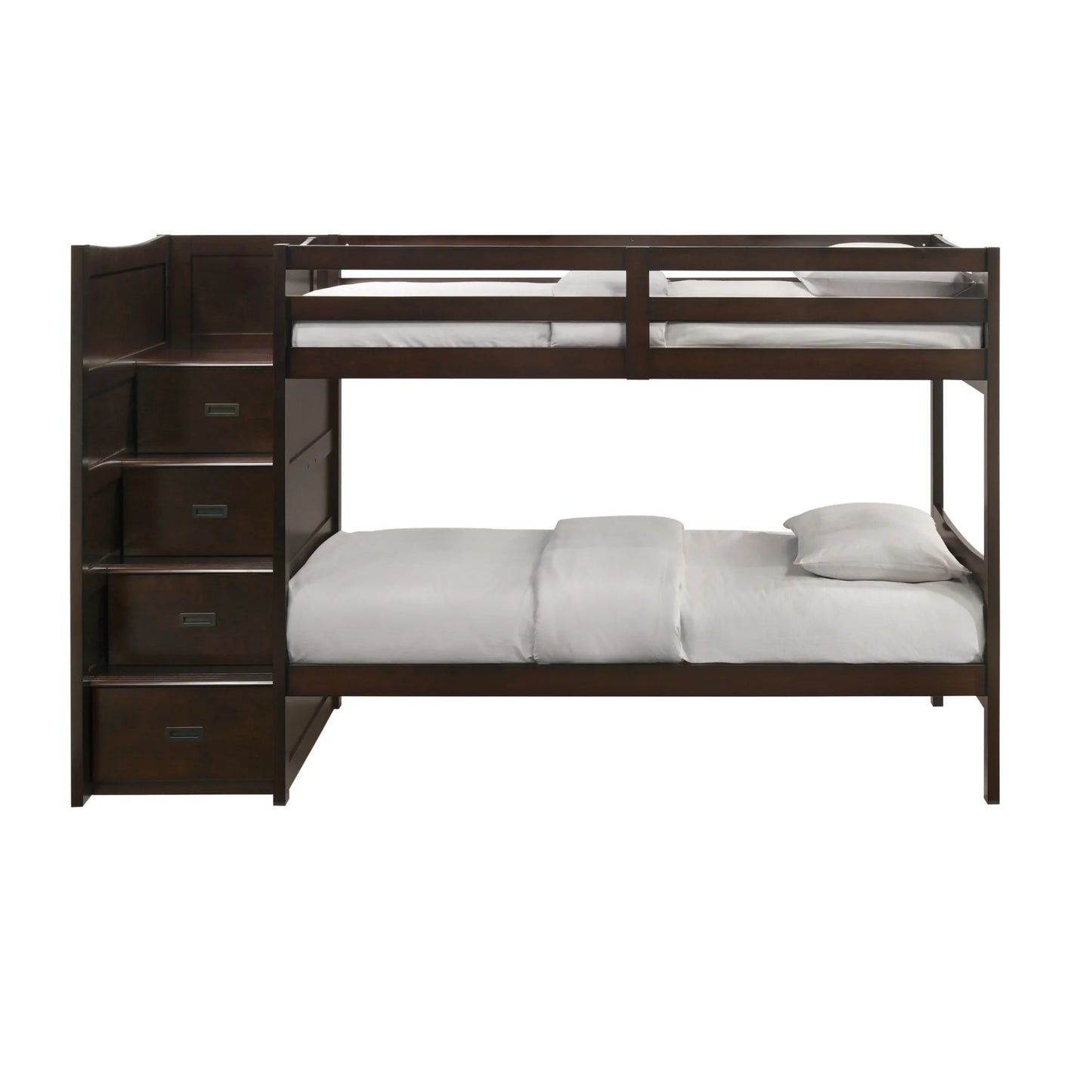 Sami - Twin Over Twin Step Bunk With Left Headboard - Espresso