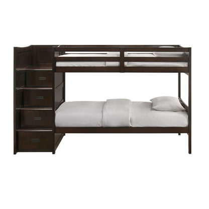 Sami - Twin Over Twin Step Bunk With Left Headboard - Espresso