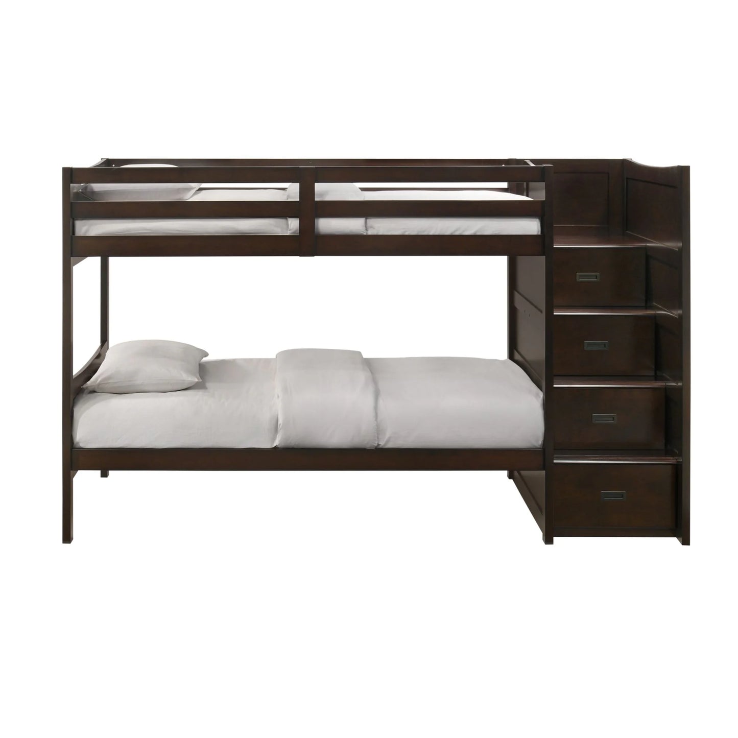 Sami - Twin Over Twin Step Bunk With Right Headboard - Espresso