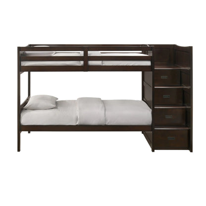 Sami - Twin Over Twin Step Bunk With Right Headboard - Espresso