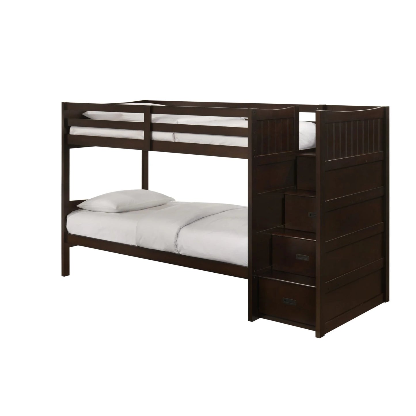 Sami - Twin Over Twin Step Bunk With Right Headboard - Espresso