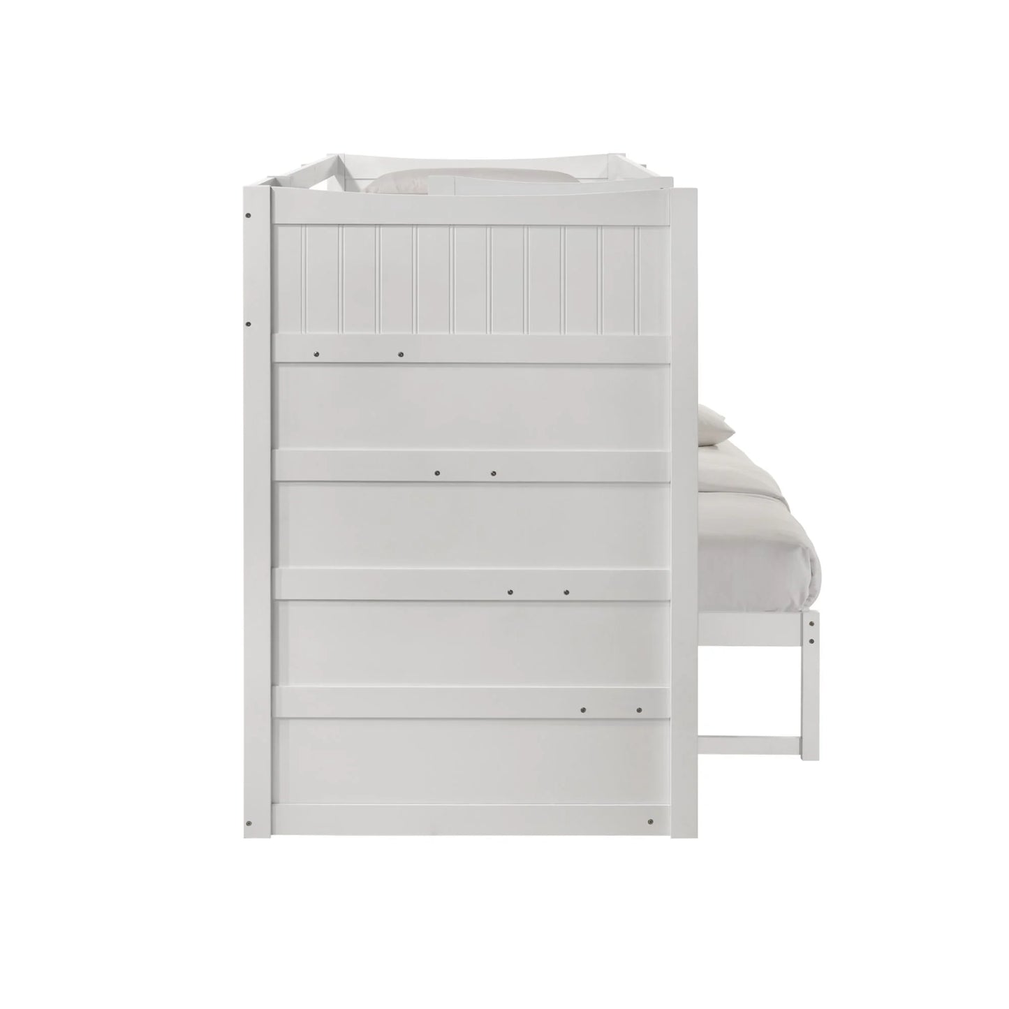 Sami - Twin Over Full Step Bunk With Left Headboard - White