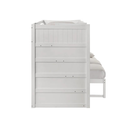 Sami - Twin Over Full Step Bunk With Left Headboard - White