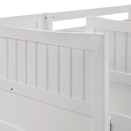 Sami - Twin Over Full Step Bunk With Left Headboard - White