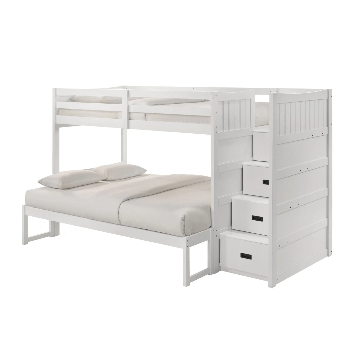 Sami - Twin Over Full Step Bunk With Right Headboard - White